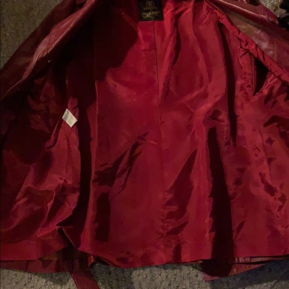 Vintage 24K Leather Red Leather Jacket - Picture 4 of 6